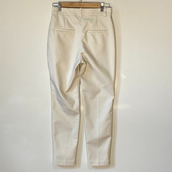 H&M SZ 4 Ecru straight leg classic trouser pant Office Wardrobe Staple Academia - Picture 5 of 7